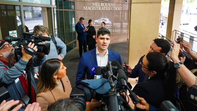 Proud fascist Jacob Hersant was the first person in Victoria convicted of performing a banned Nazi salute, as relatively new laws in Victoria and NSW continue to bring people before the courts for making white supremacist salutes and displaying Nazi symbols. Picture: NewsWire / Luis Enrique Ascui