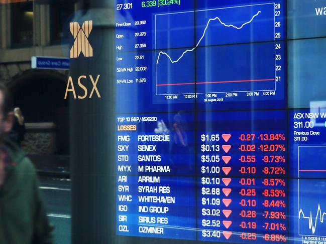 The Australian Stock Market suffered huge losses today. Images of the ASX in Bridge St, Sydney. Picture: Toby Zerna