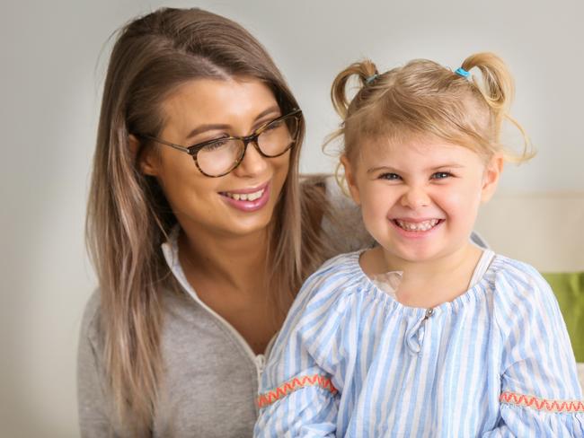 Emily cannot work and had to put a hold on studying when her daughter was diagnosed. Picture: Angelo Velardo