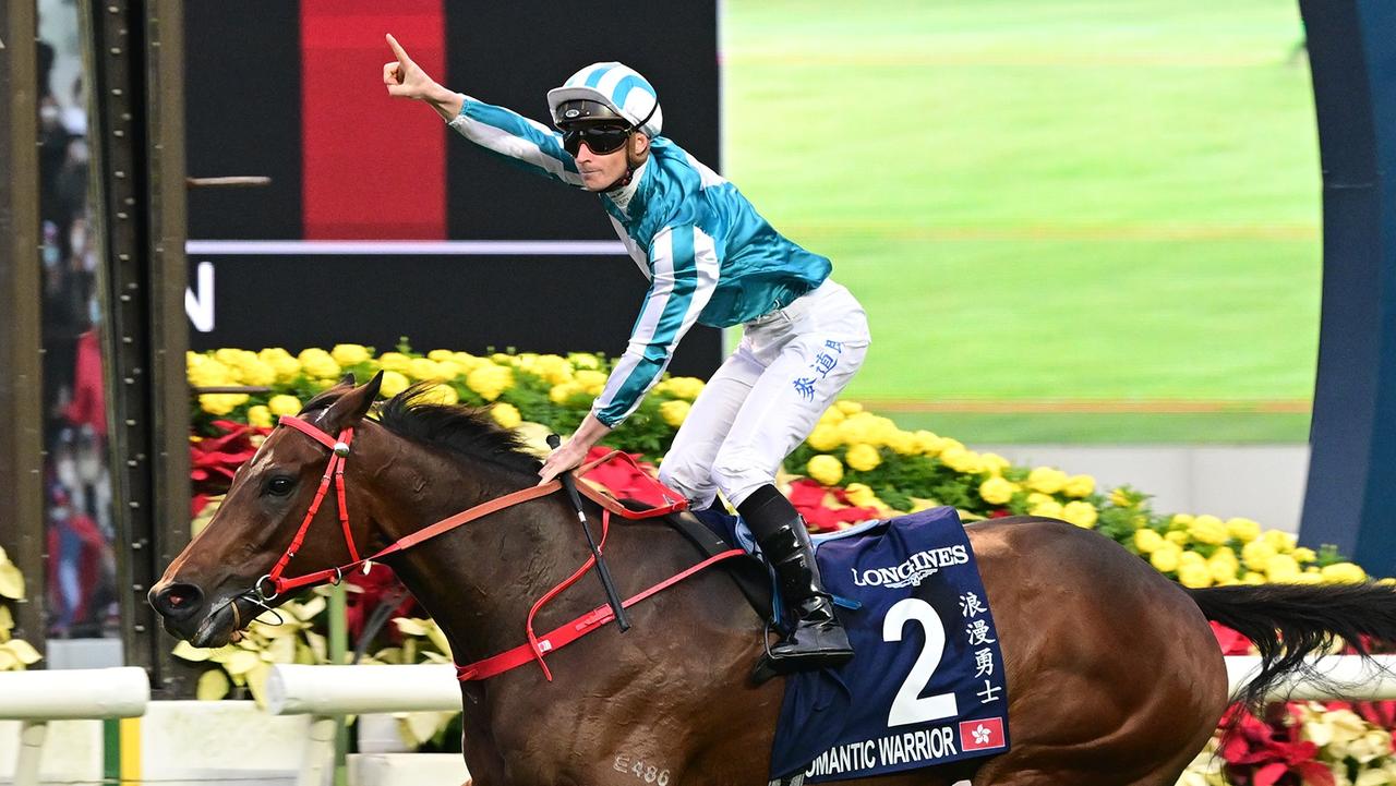 James McDonald won the Hong Kong Gold Cup aboard on Romantic Warrior earlier this month to cap an extraordinary year. Picture: Grant Peters-Trackside Photography