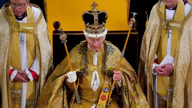 King Charles worried his crown would wobble during the coronation. Picture: Getty Images.