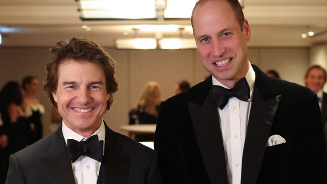 Britain's Prince William, Prince of Wales poses for a photo with US actor Tom Cruise at the London Air Ambulance Charity Gala Dinner at The OWO in central London, on February 7, 2024. (Photo by Daniel LEAL / POOL / AFP)