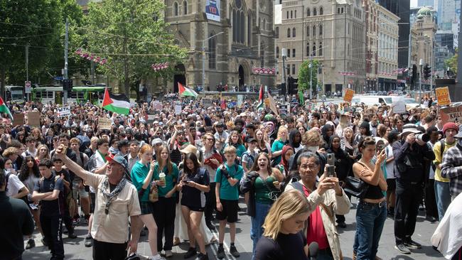 The crowd in the CBD. Picture: Nicki Connolly/NCA NewsWire