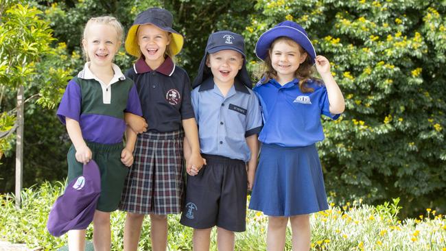 New prep students for 2021. Eleni Griffin, Asha Golledge, Nate Pizzoni and Isobel McLaughlin. Thursday January 21, 2021. Picture: Renae Droop