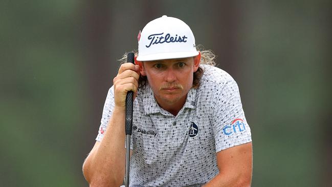 AUGUSTA, GEORGIA - APRIL 07: Cameron Smith of Australia looks over a putt on the eighth green during the second round of the 2023 Masters Tournament at Augusta National Golf Club on April 07, 2023 in Augusta, Georgia. (Photo by Andrew Redington/Getty Images)