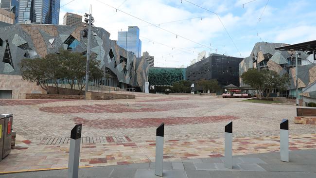 Melbourne’s CBD has been left empty during the COVID-19 pandemic. Picture: Alex Coppel