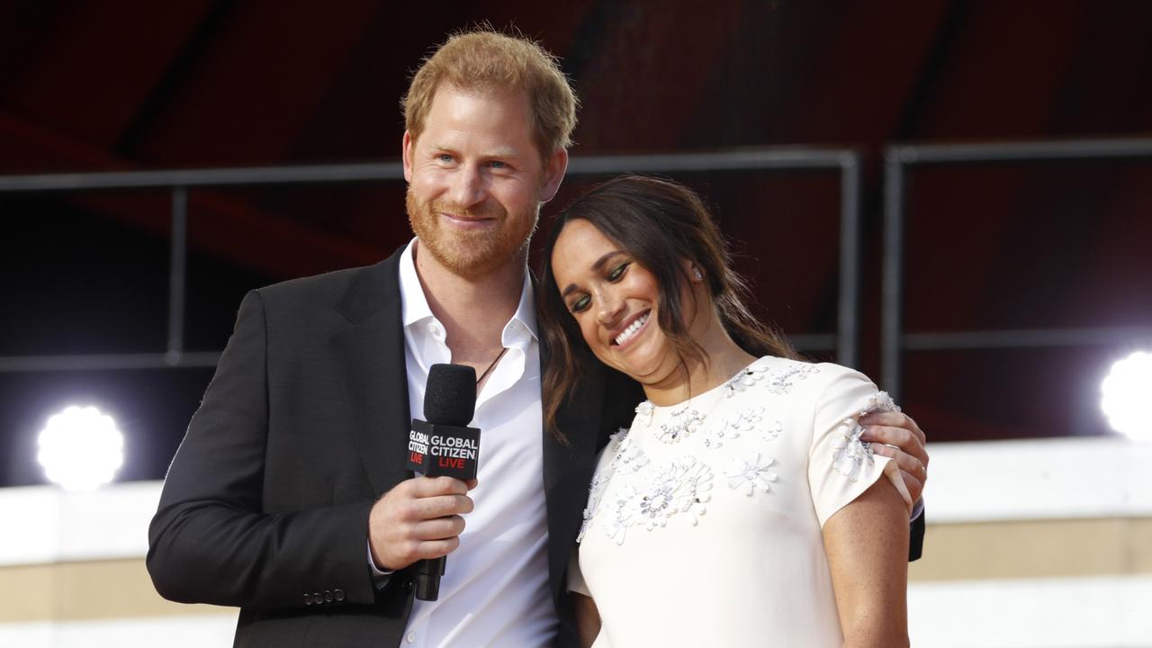 Prince Harry, Duke of Sussex and Meghan, Duchess of Sussex speak onstage during Global Citizen Live, New York.