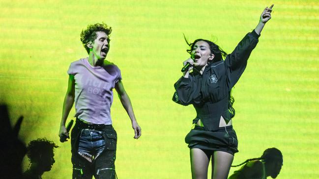 Troye Sivan and Charli XCX at OVO Arena Wembley. Sivan is up for three ARIA awards. Picture: Katja Ogrin / Redferns