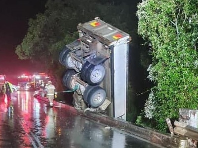 Emergency services called to truck crash on Pimpama Jacobs Well Rd, Pimpama. Photo: Sean Ritter/Facebook