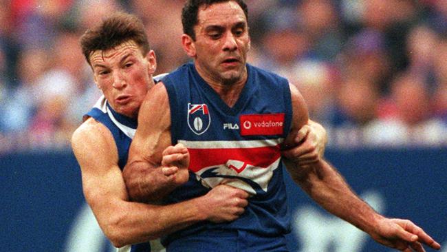 He’s played against some of the great of the game, including fellow small midfielder Tony Liberatore. Picture: Graham Crouch