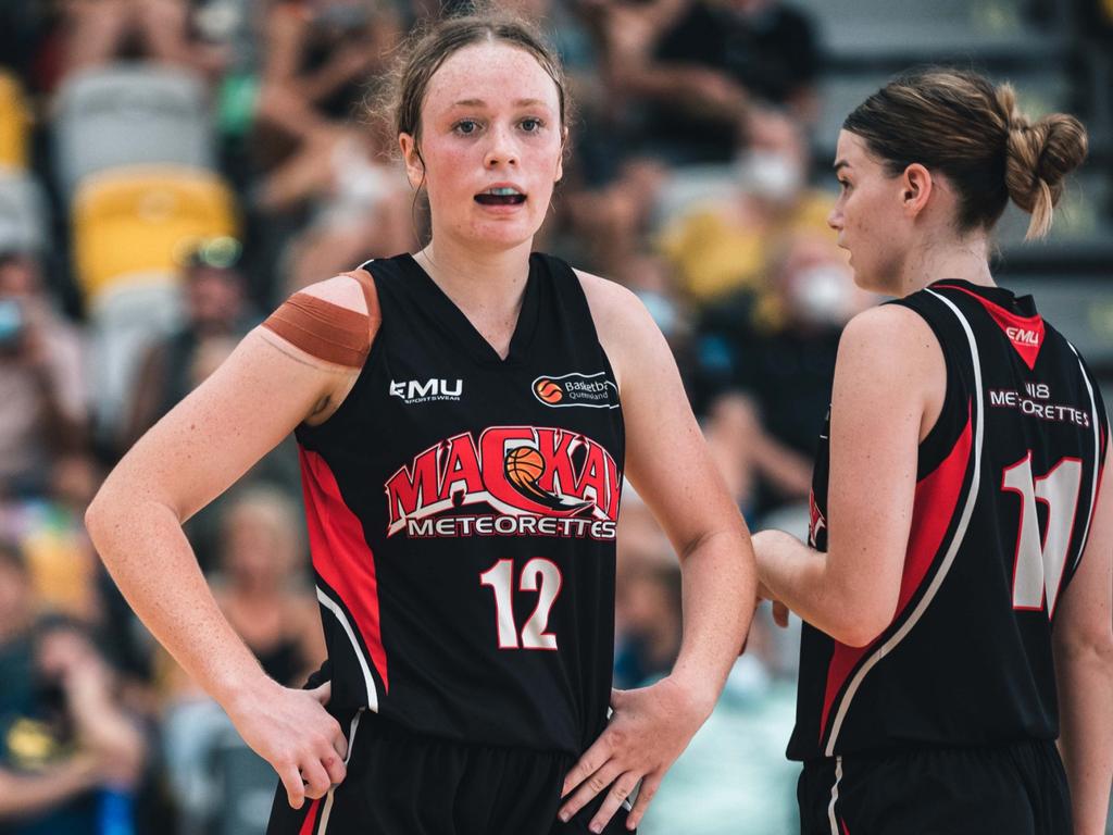 Charli Kenny for the Mackay Meteorettes at the U18 state basketball championships on the Gold Coast, January 19, 2022. Picture: Nelson Kahler