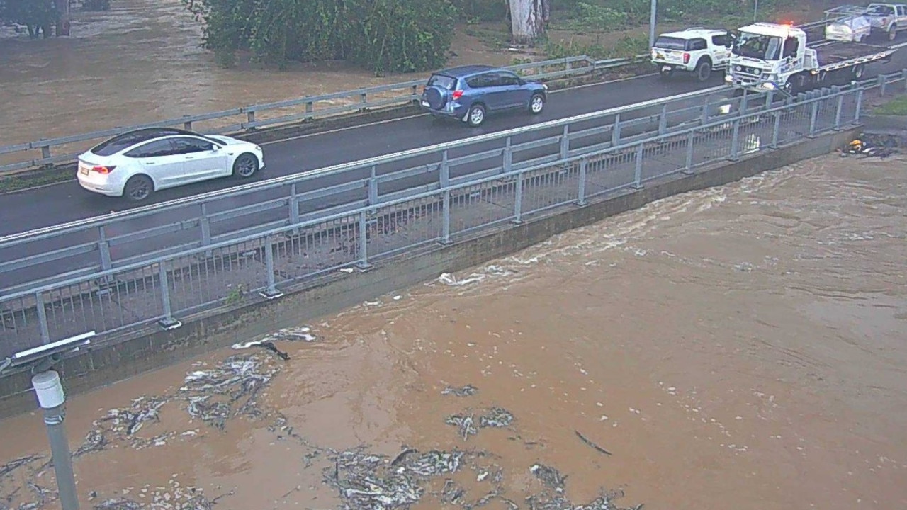 Oxley Creek Crossing at Goodna Rd in Greenbank at 6.30am Thursday. Picture: Logan City Council