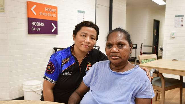 Ms Tshomo with resident Ingrid Mulurliba. Picture: Darcy Fitzgerald