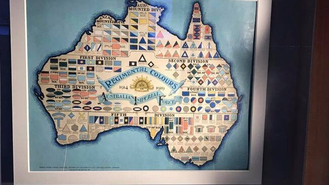 The map at the Sir John Monash Centre, which does not include Tasmania.