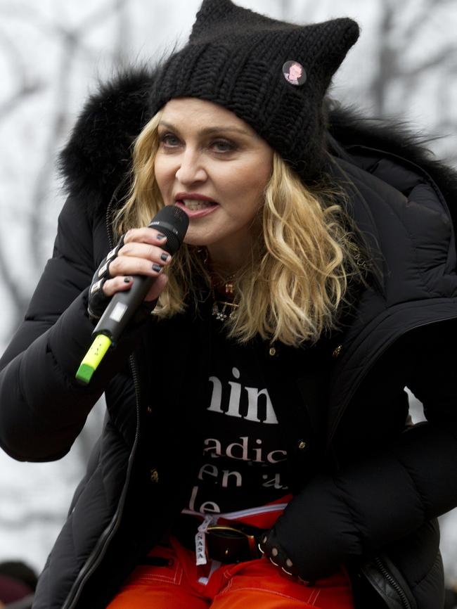 More than one million people, including Madonna, rallied at women’s marches in cities around the world to send President Donald Trump an emphatic message that they won’t let his agenda go unchallenged.  (Pic: AP/Jose Luis Magana)