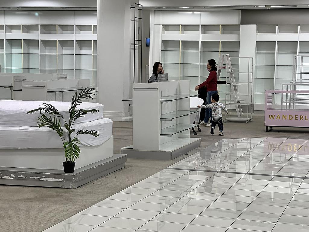 Shoppers flock to Myer’s Brisbane CBD store on its last day of trading. Picture: Lyndon Mechielsen