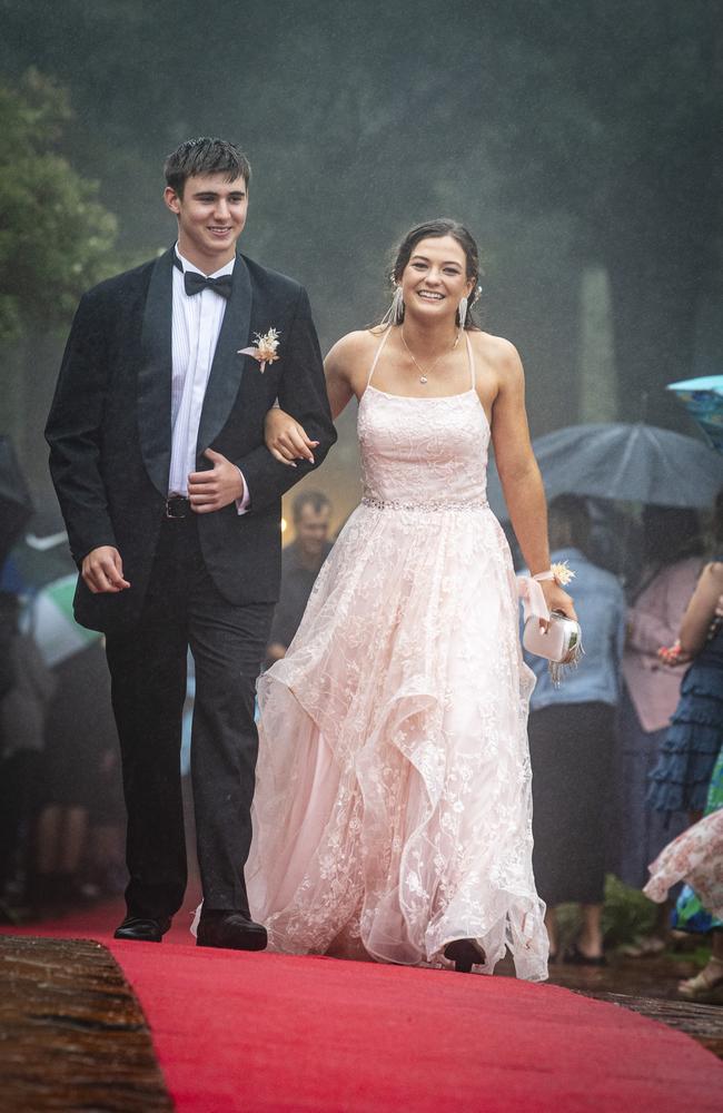 Gabe Downes partners Annabelle Rogan at Fairholme College formal, Wednesday, March 27, 2024. Picture: Kevin Farmer