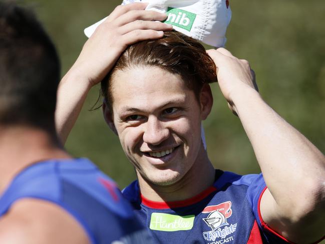 Kalyn Ponga during the Newcastle Knights training session at Balance Field in Mayfield, Newcastle, Wednesday, August 15, 2018. (AAP Image/Darren Pateman) NO ARCHIVING