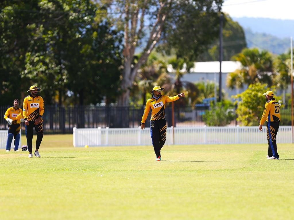 Norths Spicy Bite v Mulgrave Punjabi at Griffiths Park. Cricket Far North Second grade 2025. Photo: Gyan-Reece Rocha.