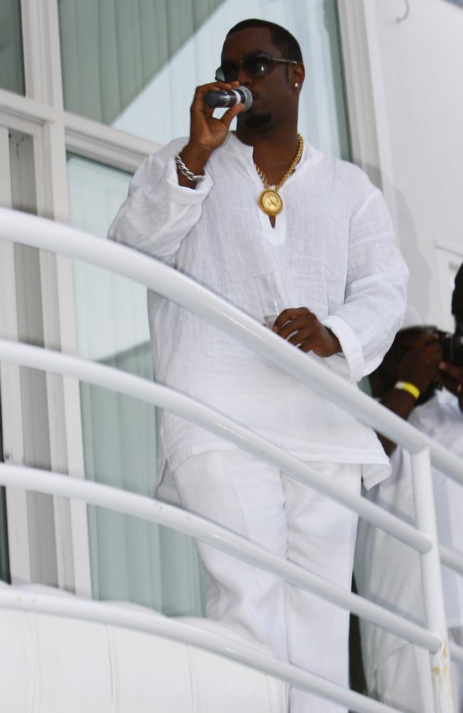 Sean "Diddy" Combs makes an appearance at his "The Real White Party" at the Combs' East Hampton estate in 2007. Picture: Getty Images.