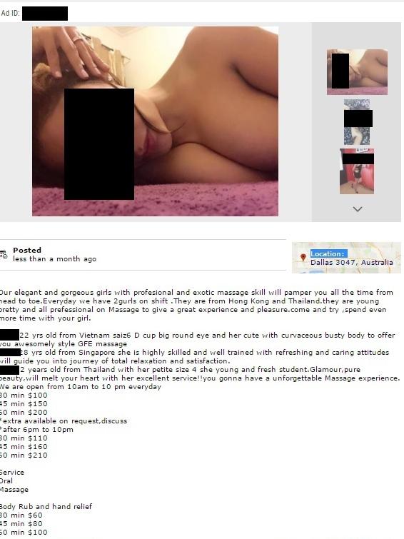 An advertisement promoting women and “hand relief”.