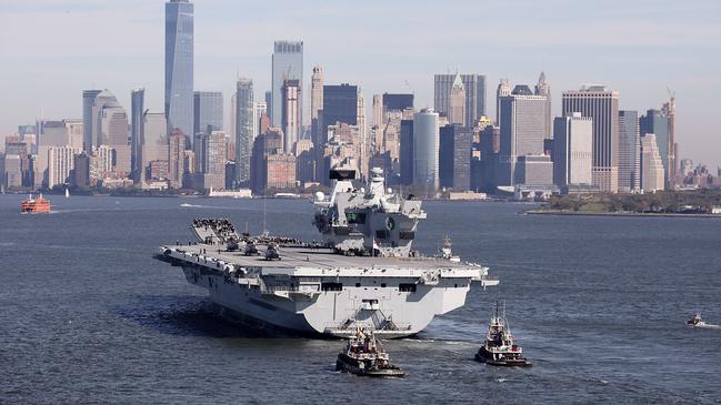 HMS Queen Elizabeth arrives in New York in December 2018. Picture: AFP