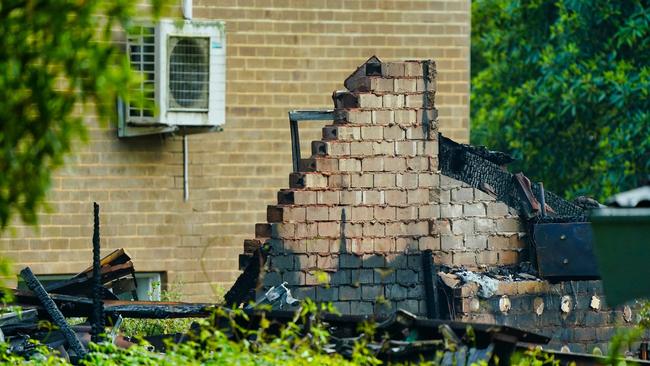 The house was smouldering rubble on Saturday morning. Picture: NewsWire / Luis Enrique Ascui.