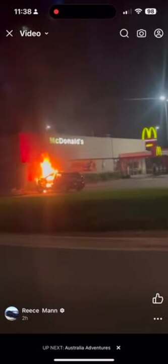 Car catches fire in Gracemere McDonald’s drive-through