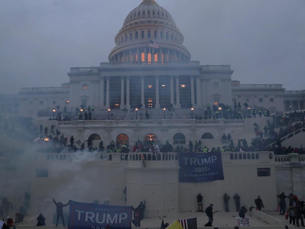 Rioters storm the Capitol building two weeks ago. Picture: Leah Millis