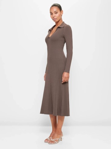 Preview Long Sleeve Collared Rib Polo Dress. Picture: Target.