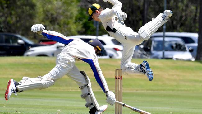 Action came thick and fast at Slack Oval. Picture, John Gass