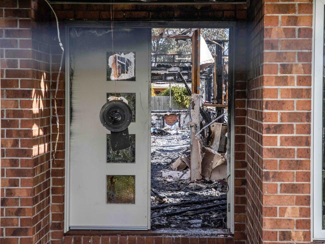 The gutted family home after the fire. Picture: Sarah Matray