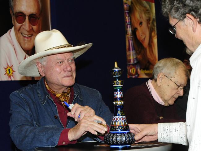 Larry Hagman, of "I Dream of Jeanie" and "Dallas" fame, asked Mangan to join him for an early wine. Picture: Supplied.