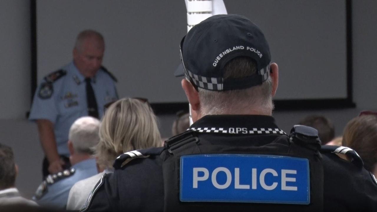 Officers taking part in Operation Whiskey Legion at a briefing on the Gold Coast.