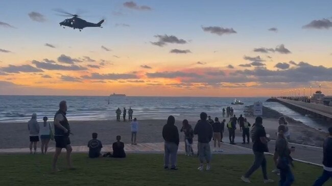 Emergency services responded to reports of a submerged body in St Kilda on Wednesday evening