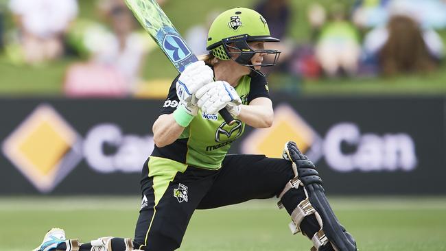 Alex Blackwell during the Women's Big Bash League match between Sydney Thunder and Brisbane Heat at Drummoyne Oval in January.