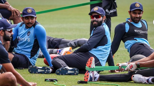 Ravindra Jadeja at India’s training session at the SCG on Tuesday Picture: AFP