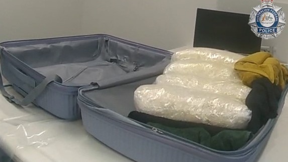 A 32-year-old Tasmanian man has been charged after he was caught allegedly trafficking 13.4kg of meth through Perth airport.