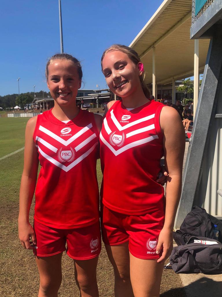 Palm Beach Currumbin players Jordy Wildman, left, and Bryony Luppi.