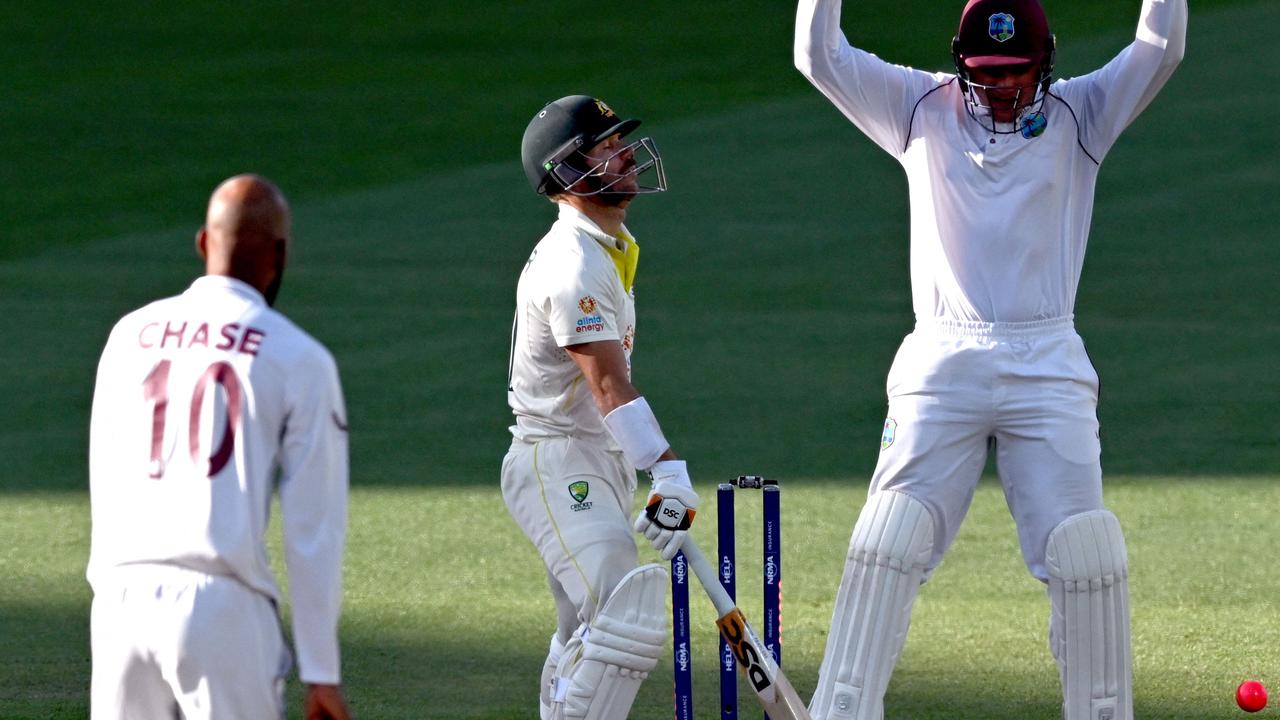 Warner was one of few Aussie batsmen to struggle in the recent series against the West Indies. (Photo by William WEST / AFP)