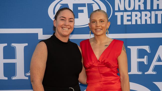 Melinda Taylor and Courtney Ugle at the 2023 AFLNT Hall of Fame. Picture: Pema Tamang Pakhrin