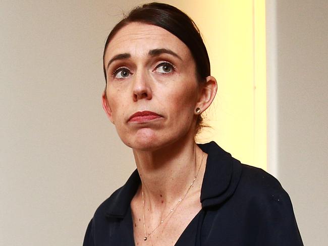 New Zealand Prime Minister Jacinda Ardern leaves a press conference at Parliament. Picture: Getty