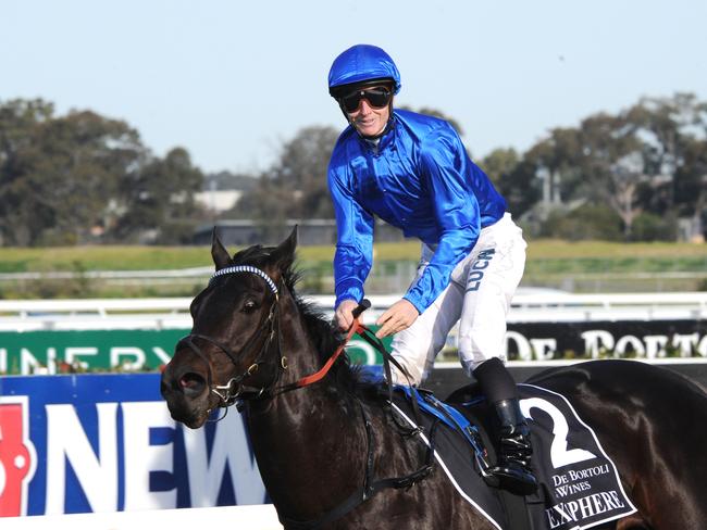 Photographer: Simon Bullard. Race 6 - 3:45PM DE BORTOLI WINES GOLDEN ROSE STAKES (1400 METRES) Winner 'Exosphere' ridden by James McDonald.