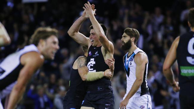 Matthew Kreuzer kicked the winning goal for Carlton last weekend after suffering a knee injury. Picture: Colleen Petch