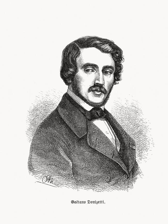 A wood engraving of Italian composer Gaetano Donizetti in 1893.