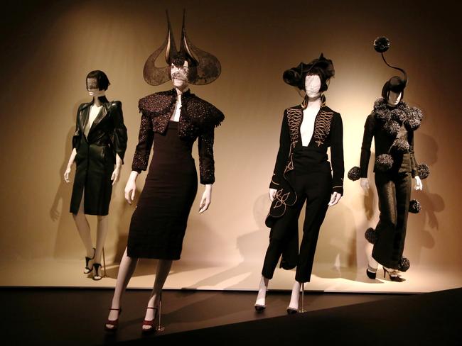 Pieces of fashion from the Isabella Blow fashion exhibition at the Powerhouse Museum. Picture: Adam Taylor