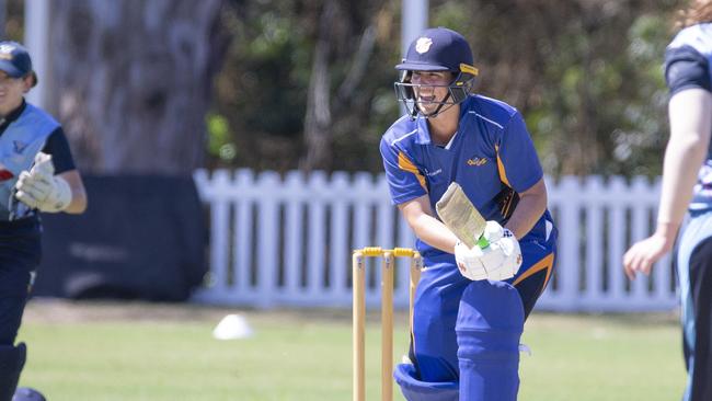 first grade women's cricket match between Valley and Sandgate-Redcliffe. Sunday, November 3, 2019. Sandgate-Redcliffe batter Tess Cooper.(AAP Image/Renae Droop)