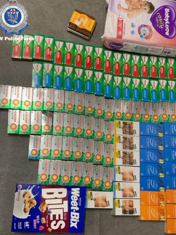 NSW Police posted a photo of the recovered goods to Facebook, and people are finding it hilarious. Picture: NSW Police Force/Facebook