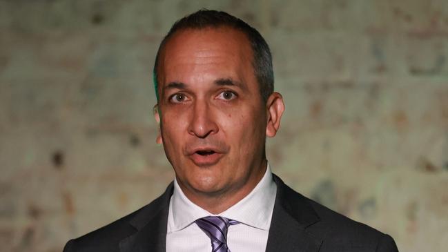 SYDNEY, AUSTRALIA - FEBRUARY 10: Chief Executive Officer of the National Rugby League Andrew Abdo speaks during the 2025 NRL Premiership Media Launch at Events by Alpha on February 10, 2025 in Sydney, Australia. (Photo by Darrian Traynor/Getty Images)