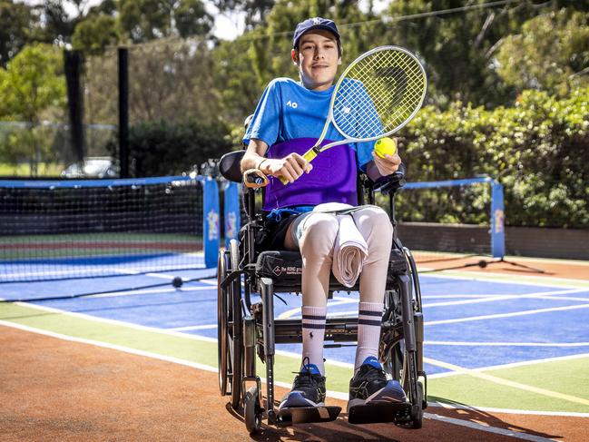 Kale has played tennis since he was two. Picture: Jake Nowakowski